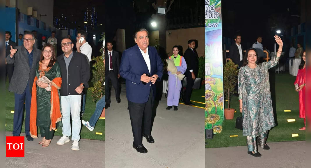 Radhika Merchant, Mukesh Ambani, Hema Malini, Vidya Balan, Harbhajan Singh and other celebs grace day 2 of annual function at Ambani school