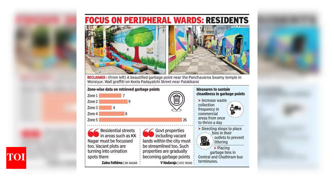 54 garbage points turned into green space in Trichy | Trichy News ...