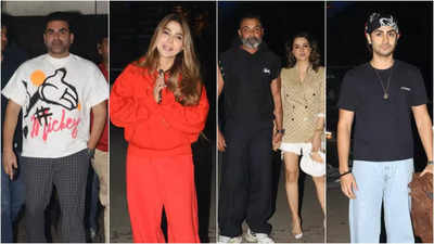 Salman Khan, Arbaaz Khan-Sshura Khan, Bobby Deol-Tanya and Arhaan Khan celebrate Sohail Khan's 54th birthday with close friends