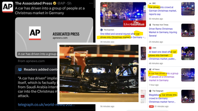 'Who drove the car?': JD Vance and Elon Musk criticize 'legacy media' for misleading headlines about attack on German Christmas market