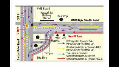 U-turn on OMR to facilitate bridge work | Chennai News - Times of India
