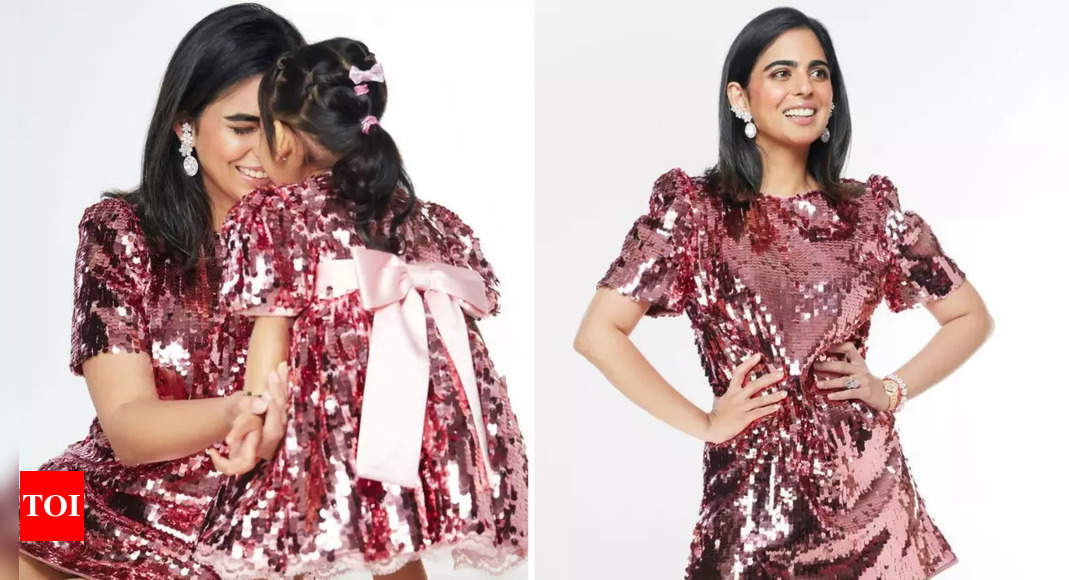 Cutest duo ever: Isha Ambani and daughter Aadiya Shakti steal hearts in matching pink outfits – Times of India