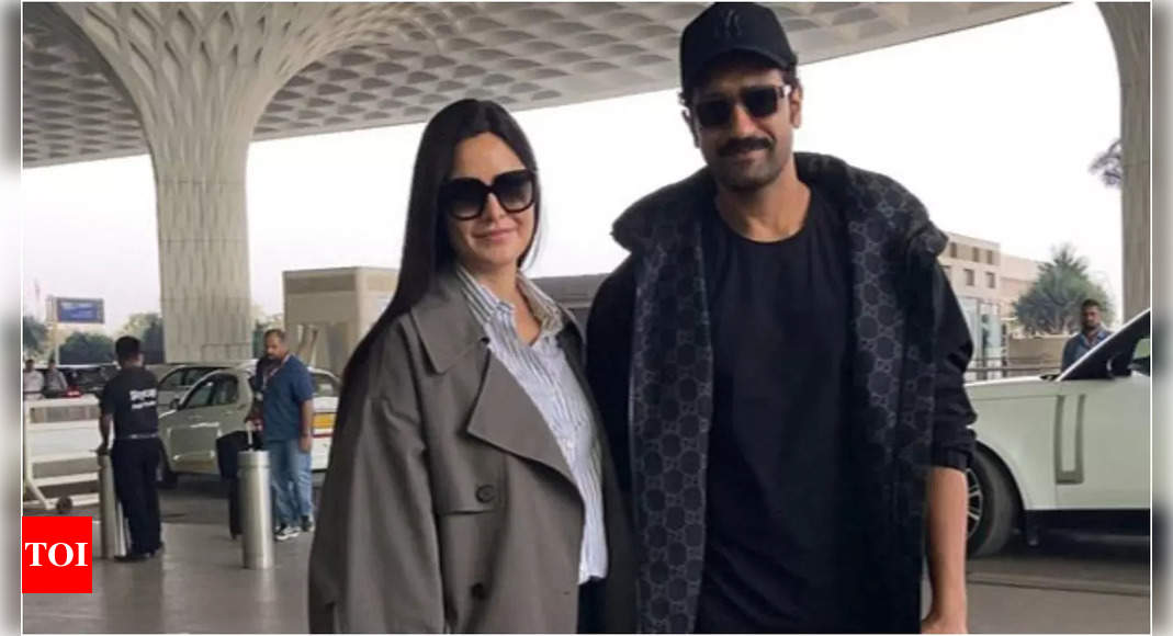 Katrina Kaif and Vicky Kaushal turn heads with their stylish look at Mumbai airport