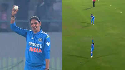 Watch: Harmanpreet Kaur pulls off one-handed screamer in 1st ODI