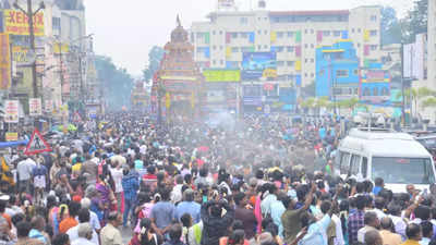 Thousands gather at Madurai Meenakshi Amman Temple for Magaji Ashtami Chariot Festival