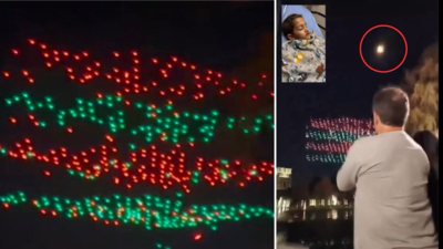 Drones fall from sky at Florida Christmas event: Watch wild video of mid-air collision that left child ‘fighting for his life’