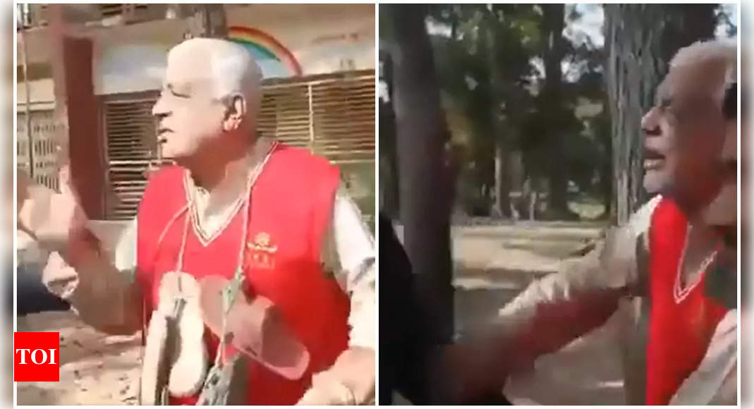 Bangladesh freedom fighter Abdul Hai Kanu assaulted, forced to wear garland of shoes - Video