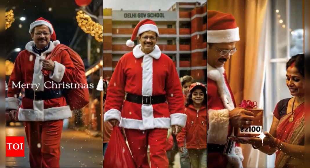 Watch: AAP shares AI video of 'Santa Kejriwal' handing out welfare gifts