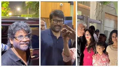 PV Sindhu-Venkata Datta Sai reception: Chiranjeevi, Nagarjuna, Ajith Kumar among stars at grand Hyderabad celebration