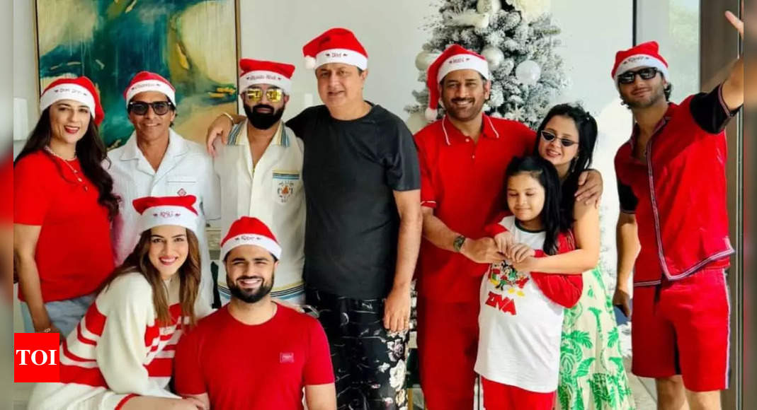 Kriti Sanon spreads Christmas cheer with MS Dhoni as Santa, holds rumoured boyfriend Kabir Bahia close during celebrations