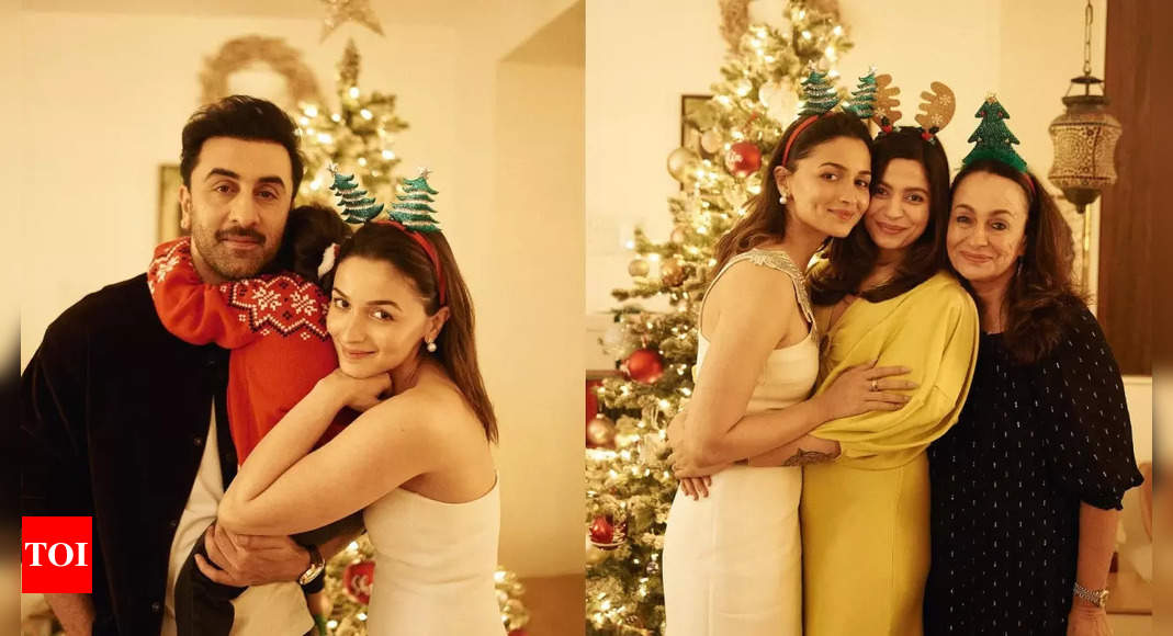 Alia Bhatt shares pictures with Ranbir Kapoor, Raha, Shaheen Bhatt, and Soni Razdan from her white-themed Christmas party