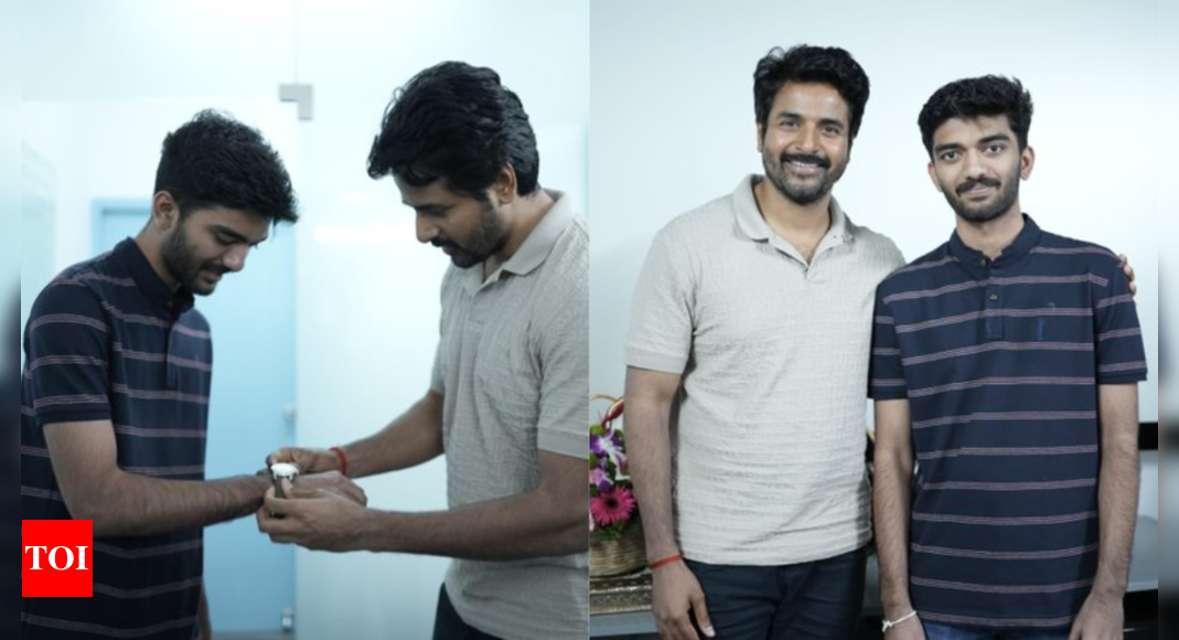 Sivakarthikeyan gifts a wrist watch to Chess champion Gukesh Dommaraju