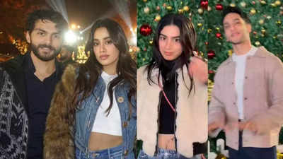 Janhvi Kapoor and Shikhar Pahariya turn heads with their style, while Khushi Kapoor dances with Vedang Raina as they celebrate Christmas together