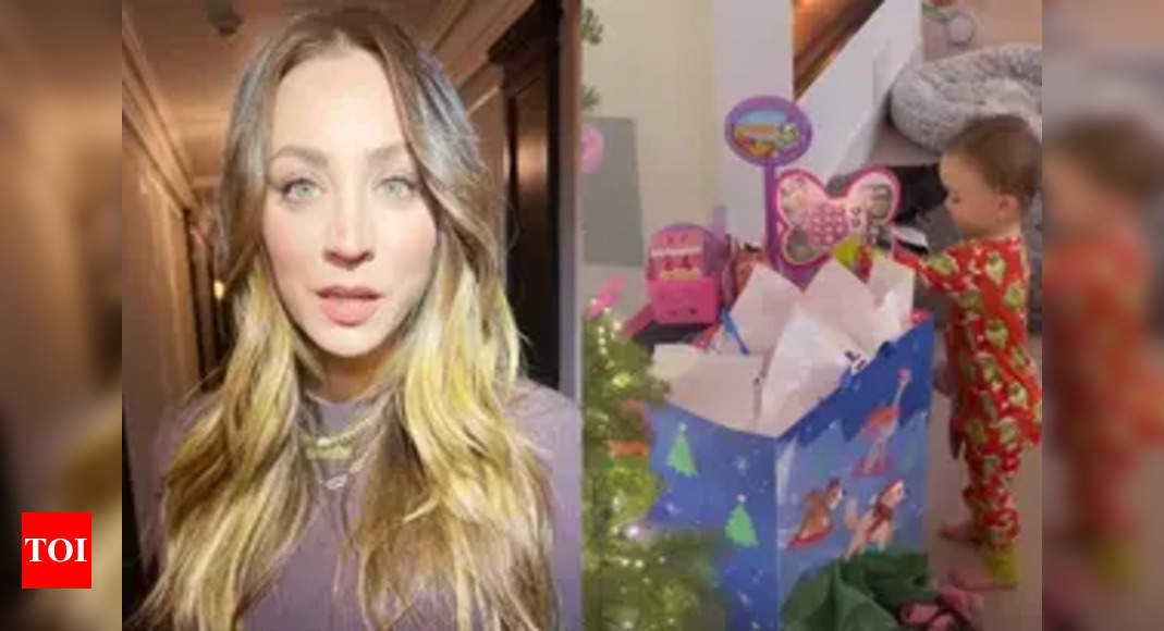 Kaley Cuoco shares pics from Christmas celebration with fiance Tom Pelphrey, daughter Matilda