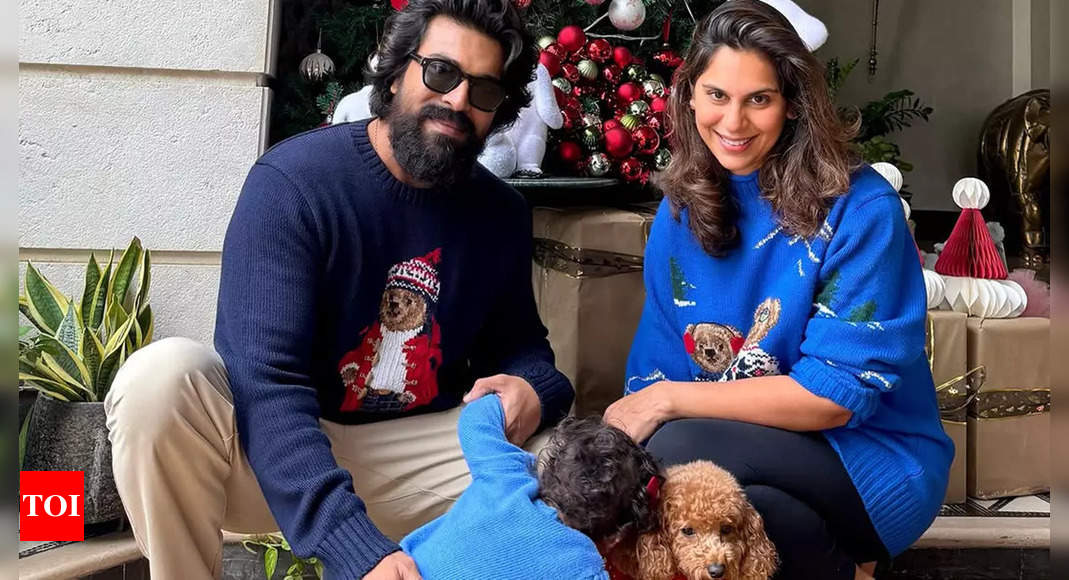 Ram Charan and Upasana share a heartwarming Christmas postcard moment with Klin Kaara and Rhyme