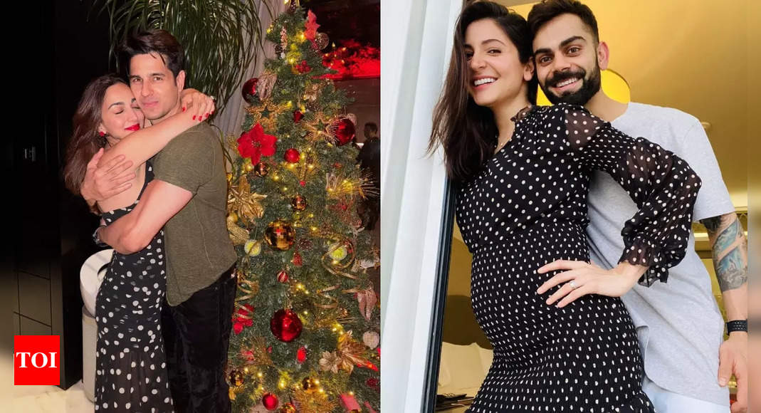 Kiara Advani's polka dot dress in Christmas picture with Sidharth Malhotra sparks comparison with Anushka Sharma's pregnancy post with Virat Kohli