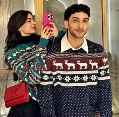 Khushi Kapoor shares her sweater party moments with Vedang Raina
