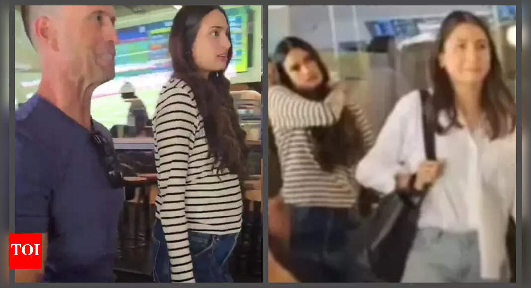 Athiya flaunts baby bump as she hangs out with Anushka