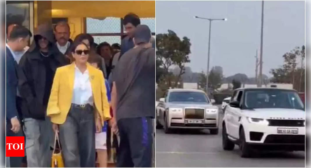 Shah Rukh Khan, Gauri Khan and AbRam arrive in Jamnagar to celebrate New Year 2025 with the Ambani family | Hindi Movie News – Times of India