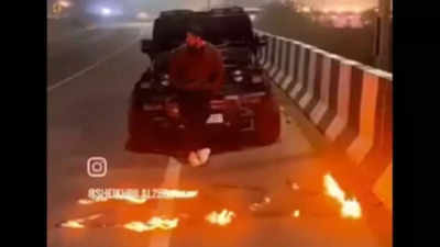 UP-man sets road on fire for a reel, this is what happened next