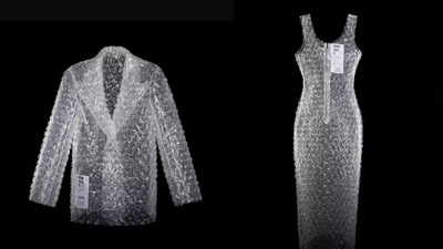 'Balenciaga of Belarus' unveils viral bubble wrap outfits for a bold New Year's Eve look