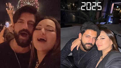 Sonakshi Sinha and Zaheer Iqbal shout happy new year as they welcome 2025 early in Australia