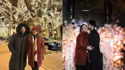 Jackky Bhagnani places a warm kiss on Rakul Preet Singh's cheek as they welcome new year 2025 together in London