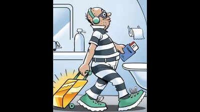2cr gold hidden in aircraft toilet, flyer from Karnataka held