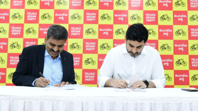 Andhra Pradesh minister Nara Lokesh signs MoU to provide insurance to party activists