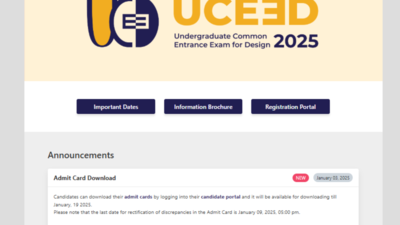 UCEED 2025 admit card declared, check direct link here