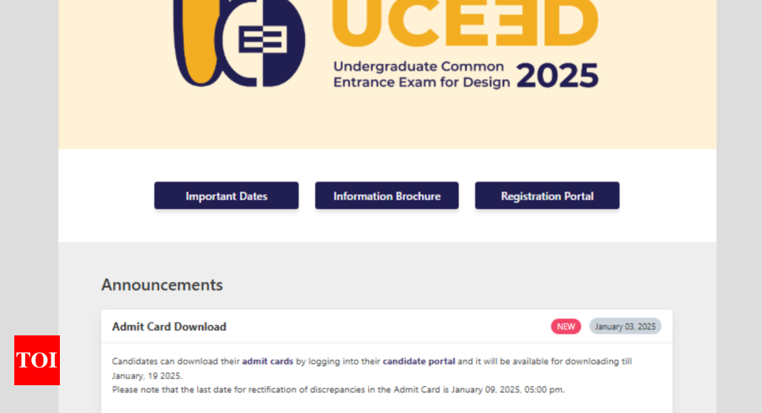 UCEED 2025 admit card declared, check direct link here 