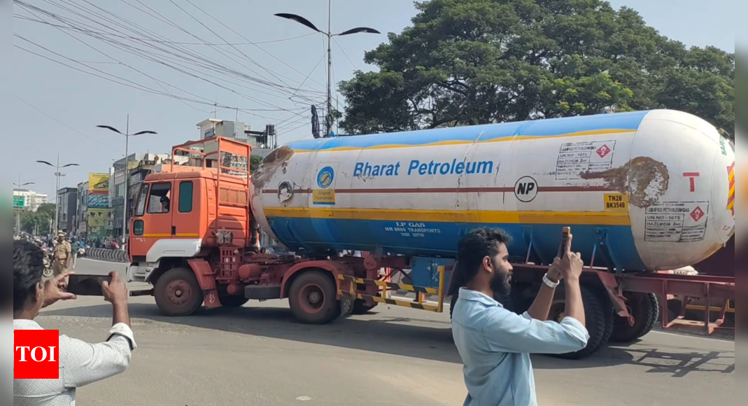 LPG tanker overturns on coimbatore flyover: Driver arrested for rash driving with explosive materials