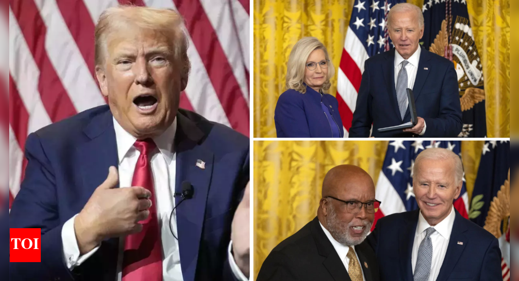 Trump Lashes Out at Biden Over 'Phony' Medal Awards to Liz Cheney and Bennie Thompson