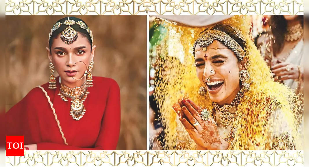 Regal elegance with kundan, polki mathapattis