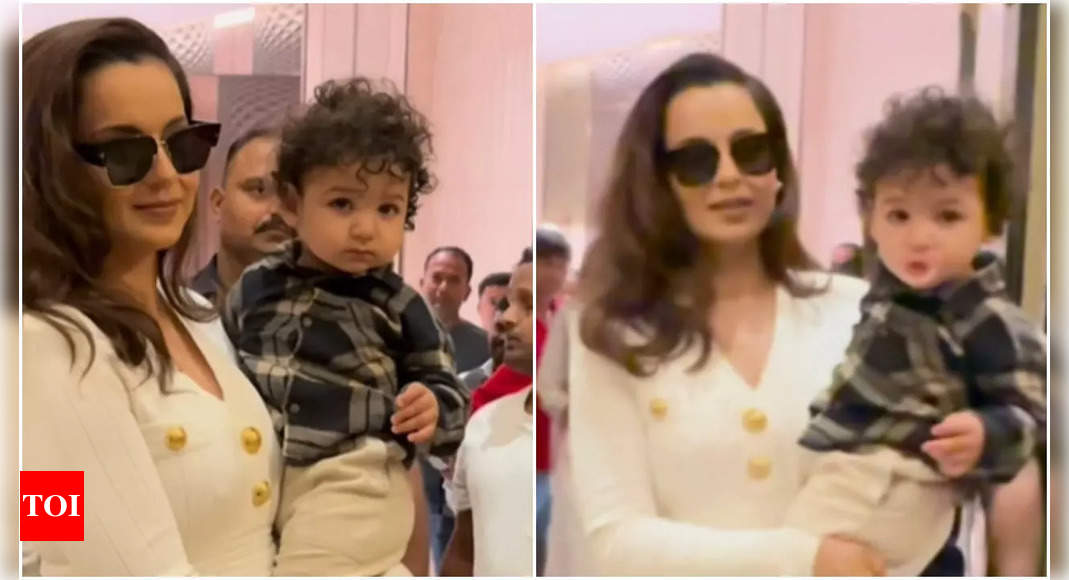 Video: Kangana Ranaut playfully compares nephew Ashwatthama's hair to hers while posing; Says, ' iske baal bilkul meri tarah hai'