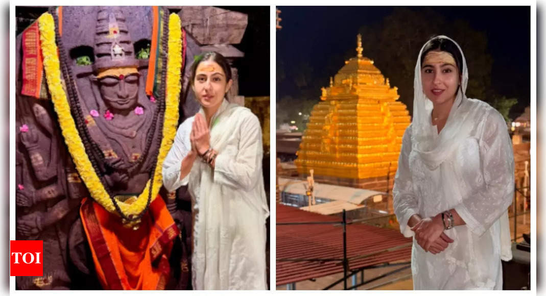 Sara Ali Khan begins New Year 2025 on a spiritual note with visit to Srisailam Mallikarjun Jyotirlinga Temple