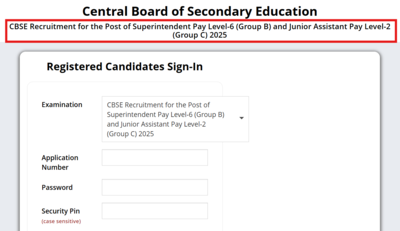 CBSE Direct Recruitment 2025: Apply now for over 200 posts of JA and Superintendent, direct link to apply here