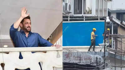 Salman Khan's Galaxy Apartment now has a bullet proof glass installed in the balcony, the actor's security amped up amidst death threats - WATCH VIDEO