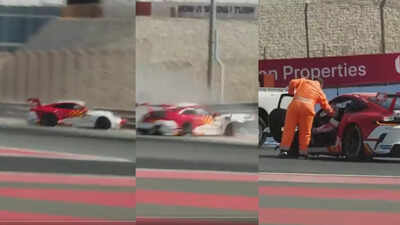 Ajith faces a massive accident during car race training in Dubai