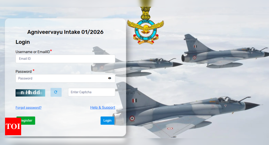 IAF Agniveervayu 01/2026 registration window opens at agnipathvayu.cdac.in: Direct link to apply here