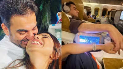 Arbaaz Khan and Sshura Khan’s adorable moment on a flight steals the spotlight online | Hindi Movie News