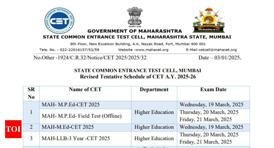 MHT CET 2025 exam schedule revised, check important dates here 