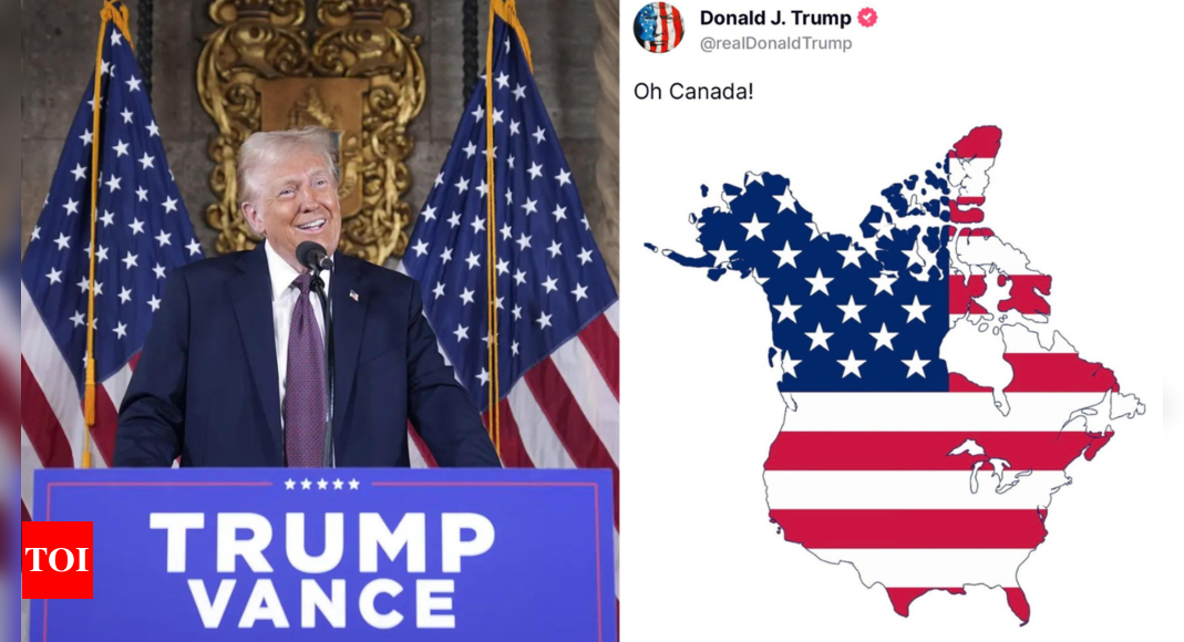 ‘Oh Canada’: Donald Trump shares map with 51 US states | World News – Times of India