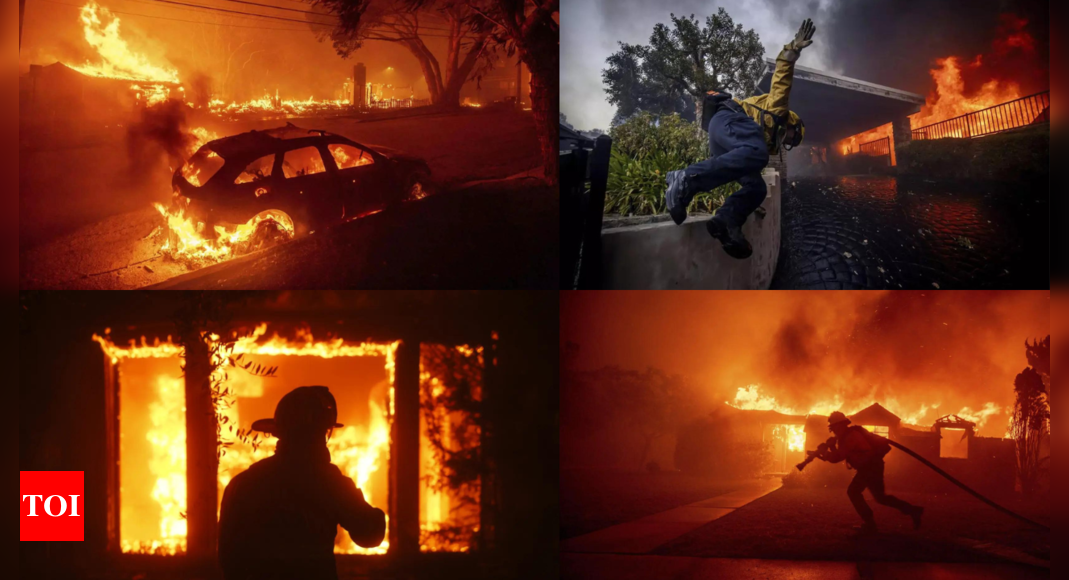 California wildfire apocalyptic scenes: Firefighters in Los Angeles battle without water as crying, screaming residents flee in chaos