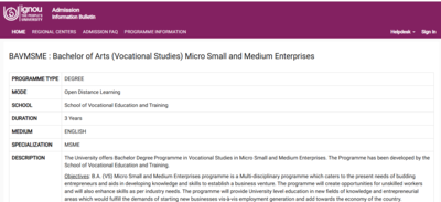 IGNOU Introduces BA in MSME Through Open and Distance Learning Mode: Check Details Here