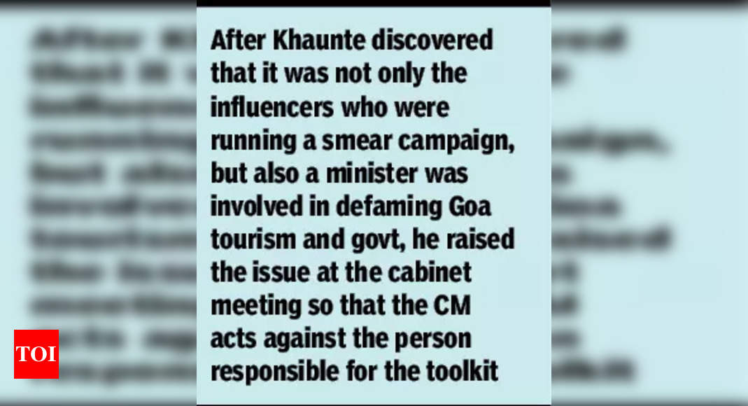 Minister part of toolkit to defame Goa, state: Tourism minister Khaunte to cabinet