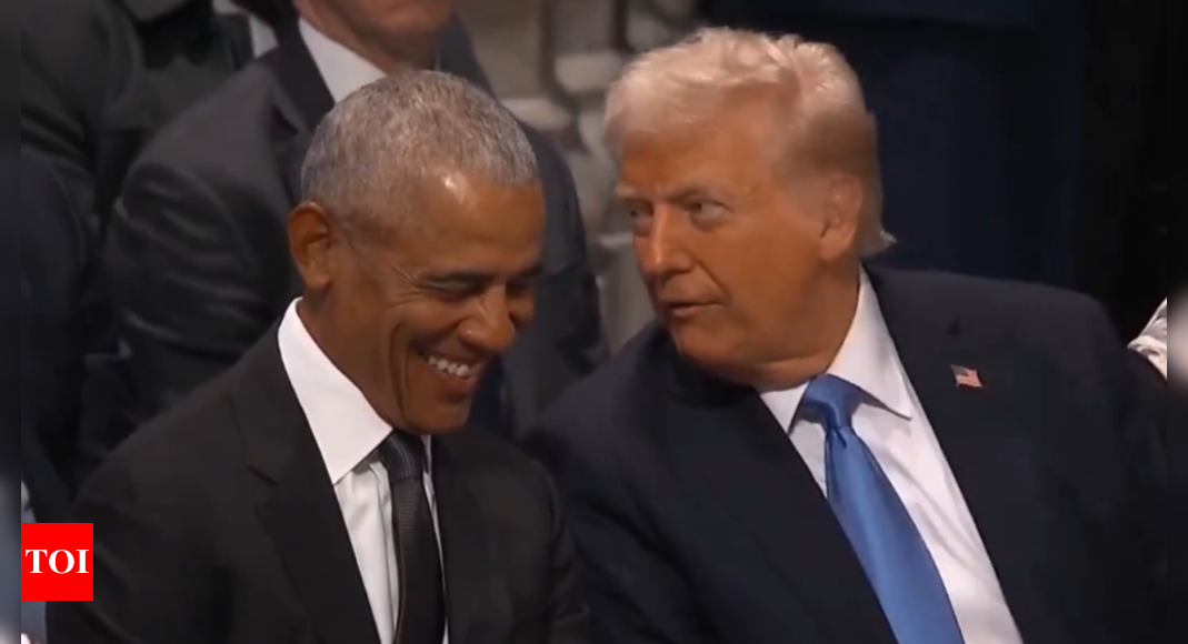 Trump and Obama share laughs at Jimmy Carter’s funeral, watch ‘moment of unlikely unity’ | World News – Times of India