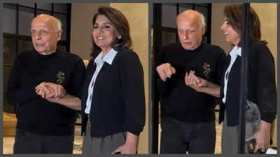 Alia Bhatt's father Mahesh Bhatt protects Ranbir Kapoor's mom Neetu Kapoor from getting hit by a door - WATCH video