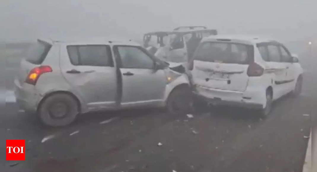 Watch: Dense fog causes multi-vehicle crash on Delhi-Lucknow highway