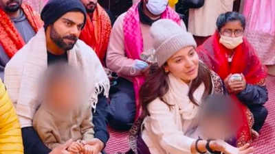 Virat Kohli, Anushka Sharma visit Premanand Maharaj with Vamika, Akaay; talk about success, failure, the actress asks for 'prem bhakti' and wins hearts! - WATCH VIDEO